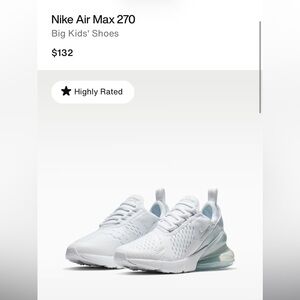 Nike Kids White Mesh Air Max Sneakers with Translucent Heel